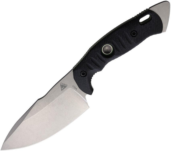 Fobos Knives Alaris Fixed Blade Black Micarta Green Liners Stonewash CPM-3V - Knives.mx