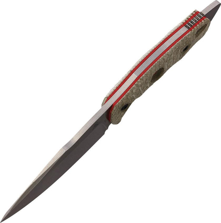 Fobos Knives Alaris Fixed Blade Green Micarta Red Liners Stonewash CPM-3V - Knives.mx