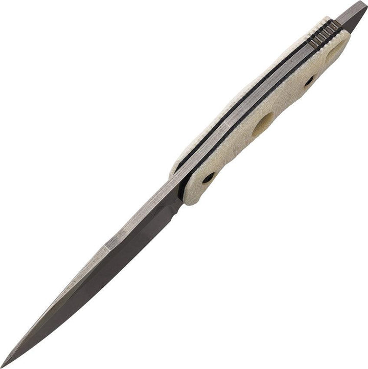 Fobos Knives Alaris Fixed Blade Ivory Micarta Black Liners Stonewash CPM-3V - Knives.mx