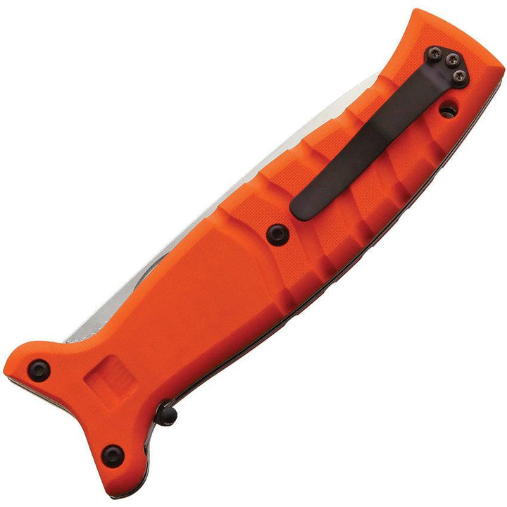 Fox Advance Rescue Dive Knife Orange G10 Mirror Serrated Bohler N690 - Knives.mx