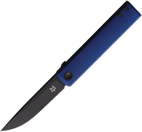 Fox CHNOPS Linerlock Blue Aluminum Black PVD Coated Bohler M390 - Knives.mx