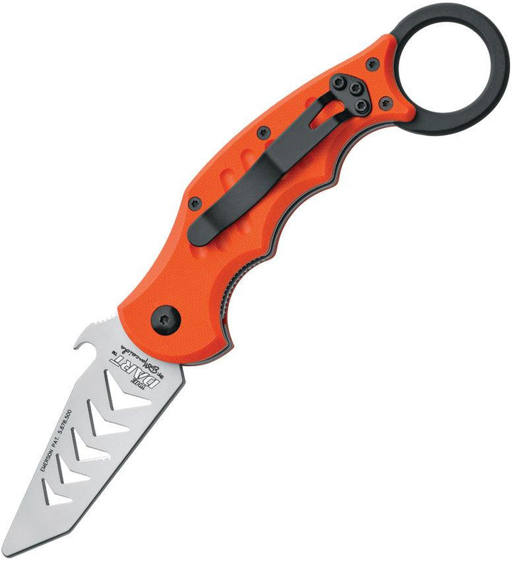 Fox Dart Karambit Trainer Orange G10 Bead Blast Uunsharpened 420C - Knives.mx