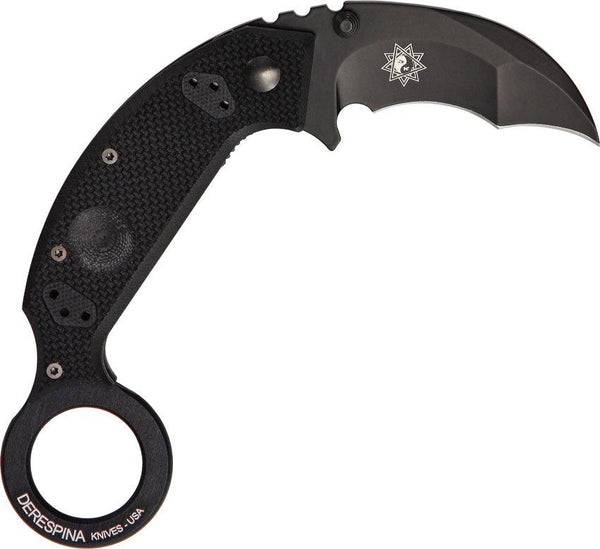 Fox Derespina Folding Karambit Textured Blackout G10 N690Co - Knives.mx