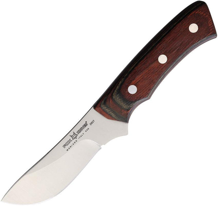 Fox European Hunter Brown Pakkawood Satin 440C - Knives.mx