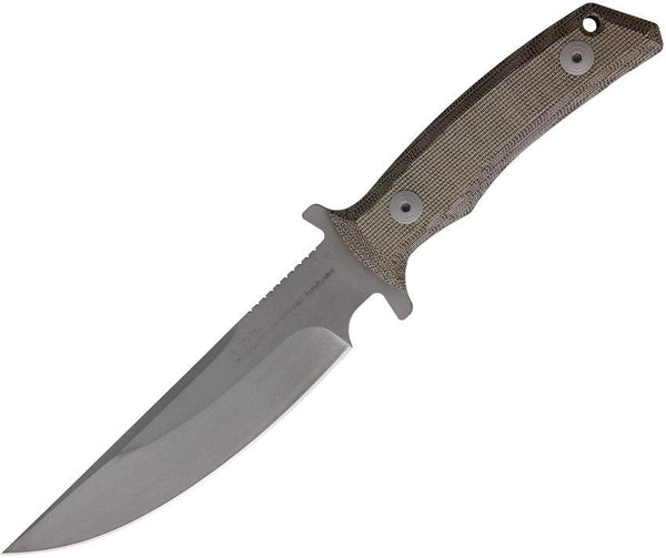 Fox Exagon Tactical Knife OD Green Clip Point Bead Blast 440C - Knives.mx