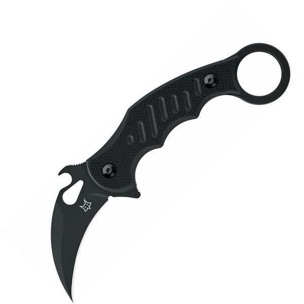 Fox Fixed Blade Karambit Black Finger Grooved G10 Bohler N690 - Knives.mx