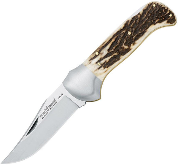 Fox Forest Cervo Hunter Stag Satin Clip Point Bohler N690 - Knives.mx