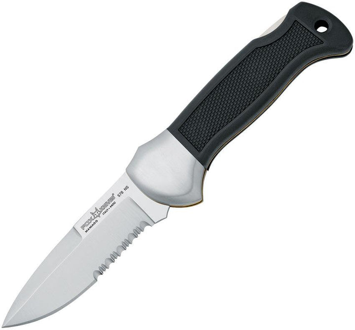 Fox Forest Lockback Black Kraton Satin Serrated Bohler N690 - Knives.mx