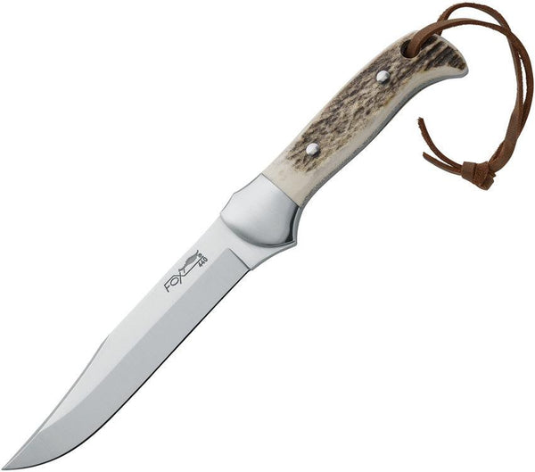 Fox Forest Vintage Fixed Blade Stag Satin Clip Point 440C - Knives.mx