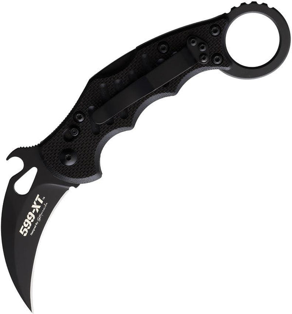 Fox Karambit 599-XT Lockback Black Finger Grooved G10 Coated Bohler N690 - Knives.mx