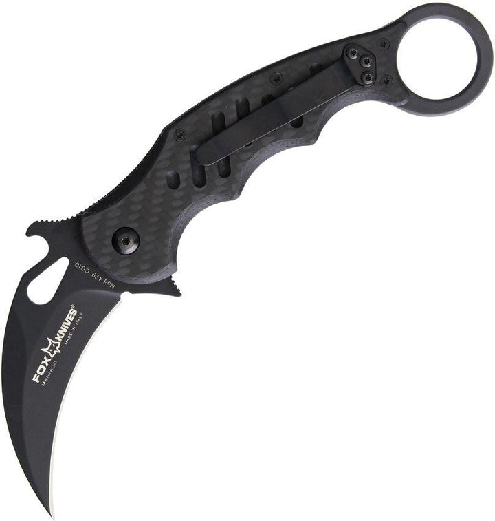 Fox Karambit Black G10 & Carbon Fiber Black N690Co - Knives.mx