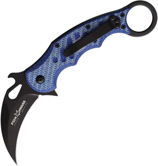 Fox Karambit Blue G10 & Carbon Fiber Black N690Co - Knives.mx