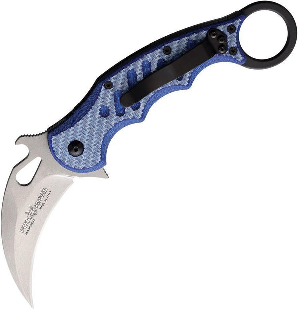 Fox Karambit Blue G10 & Carbon Fiber Stonewashed N690Co - Knives.mx