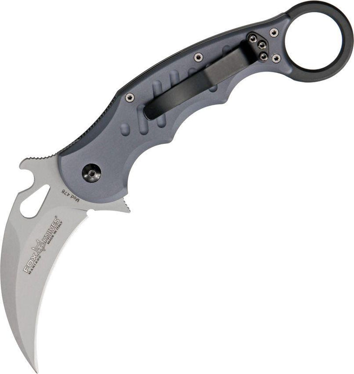 Fox Karambit Gray Anodized Aluminum Stonewashed N690Co - Knives.mx