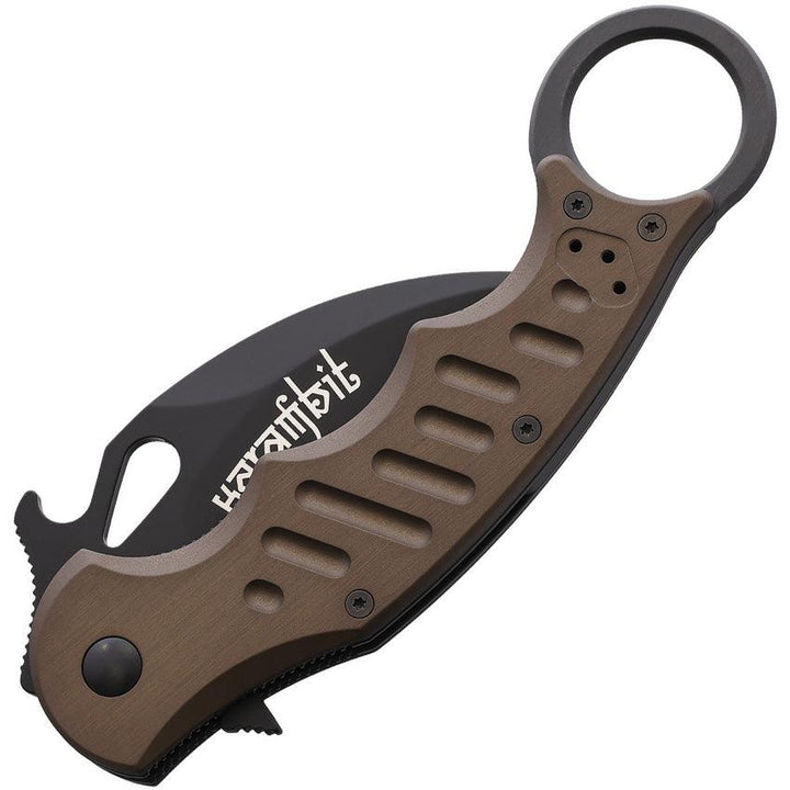 Fox Karambit Linerlock Brown Anodized Titanium Black Coated Bohler N690 - Knives.mx