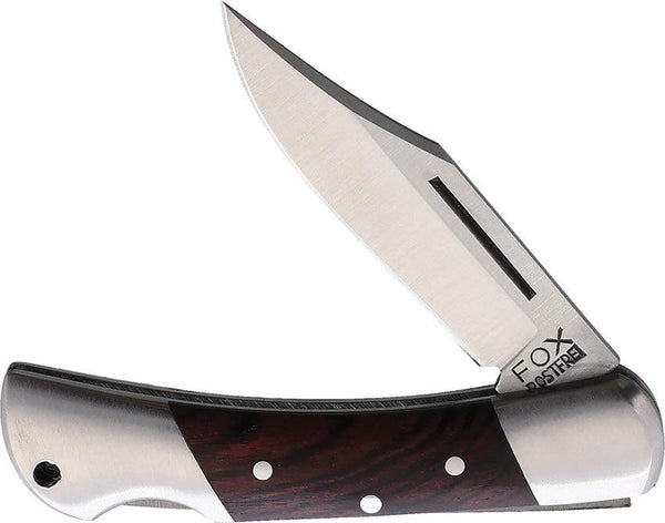 Fox Knives Win Collection Lockback Brown Palisander Wood / Stainless Bolsters Clip Point 440 Stainless - Knives.mx