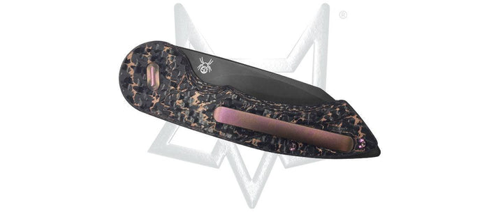 FOX Radius Finger Safe Lock Copper Shred Carbon Fiber Bohler M390 - Knives.mx