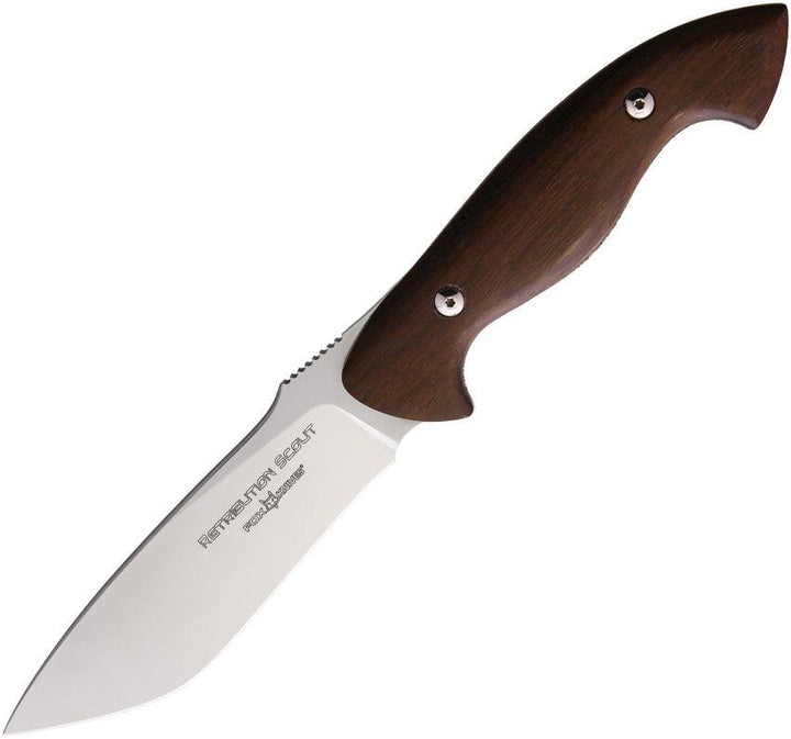 Fox Retribution Scout Ziricote Wood Satin Bohler N690 - Knives.mx