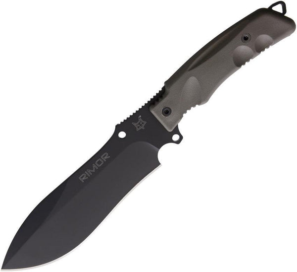 FOX Rimor Fixed Blade OD Green FRN Black PTFE Coated Bohler N690 - Knives.mx