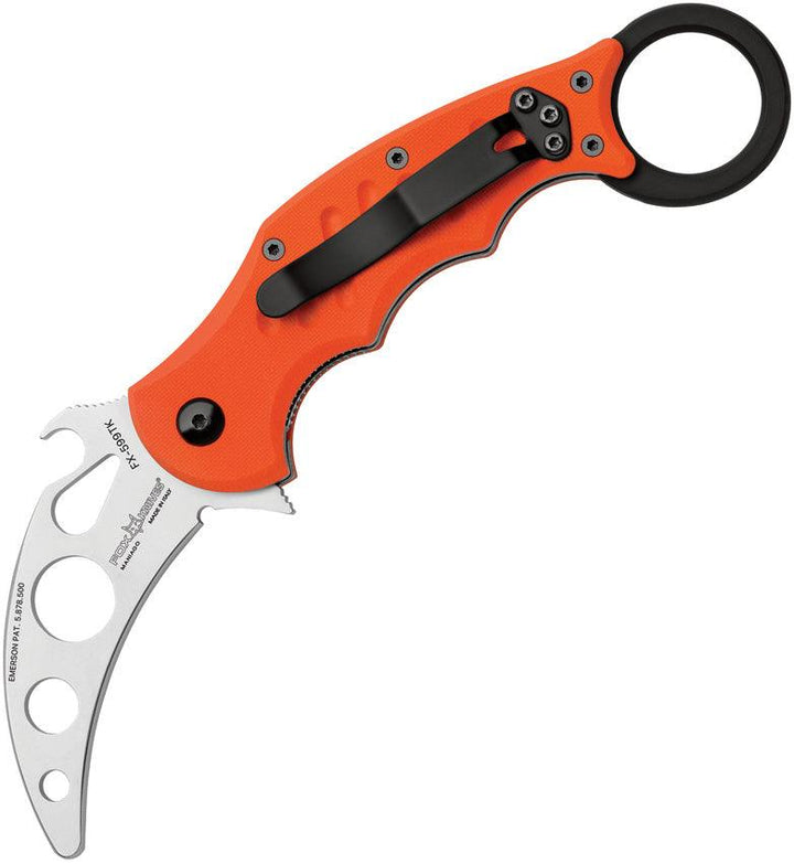 Fox Small Karambit Trainer Orange G10 Satin Unsharpened Bohler N690 - Knives.mx