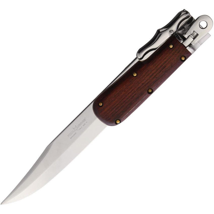 Fox Special Hunter Brown Wood Satin Clip Point 440 Stainless - Knives.mx