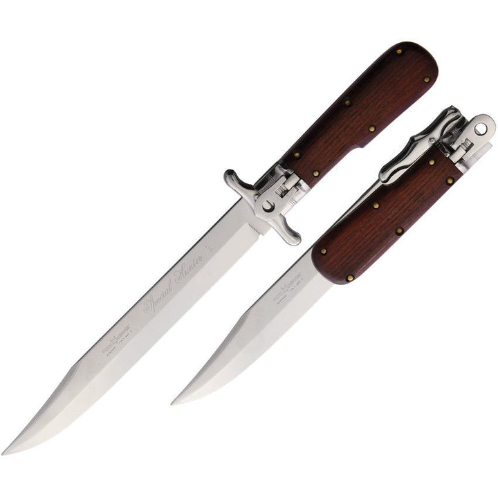 Fox Special Hunter Brown Wood Satin Clip Point 440 Stainless - Knives.mx