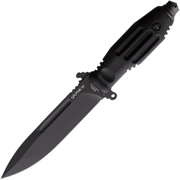 FOX Sputnik 13 Fixed Blade Black TPR Cerakote Bohler N690 - Knives.mx
