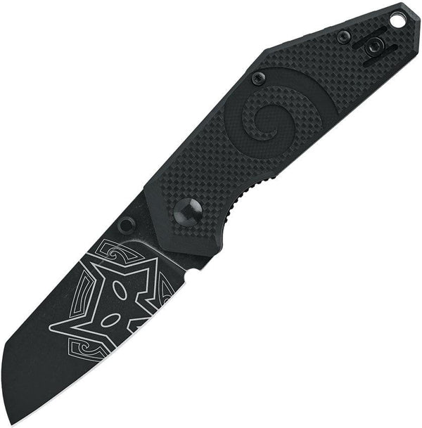 Fox Tactical Linerlock Blackout G10 Stonewash Wharncliffe Bohler N690 - Knives.mx