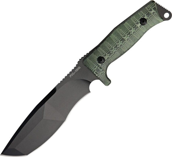 FOX Trapper Fixed Blade Green and Black micarta N690Co - Knives.mx