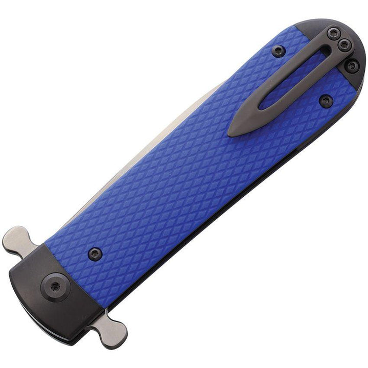 Ganzo Samson Linerlock Blue Textured G10 Satin D2 - Knives.mx