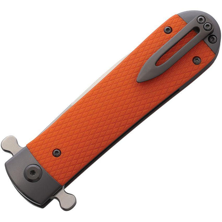 Ganzo Samson Linerlock Orange Textured G10 Satin D2 - Knives.mx