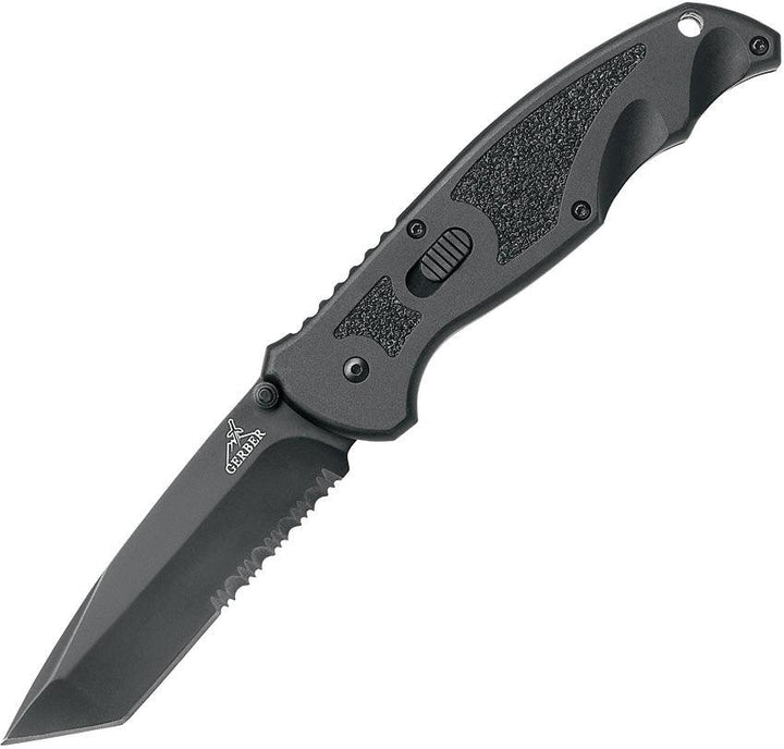 Gerber Answer FAST A/O Black Aluminum Tanto Serrated 7Cr17MoV - Knives.mx