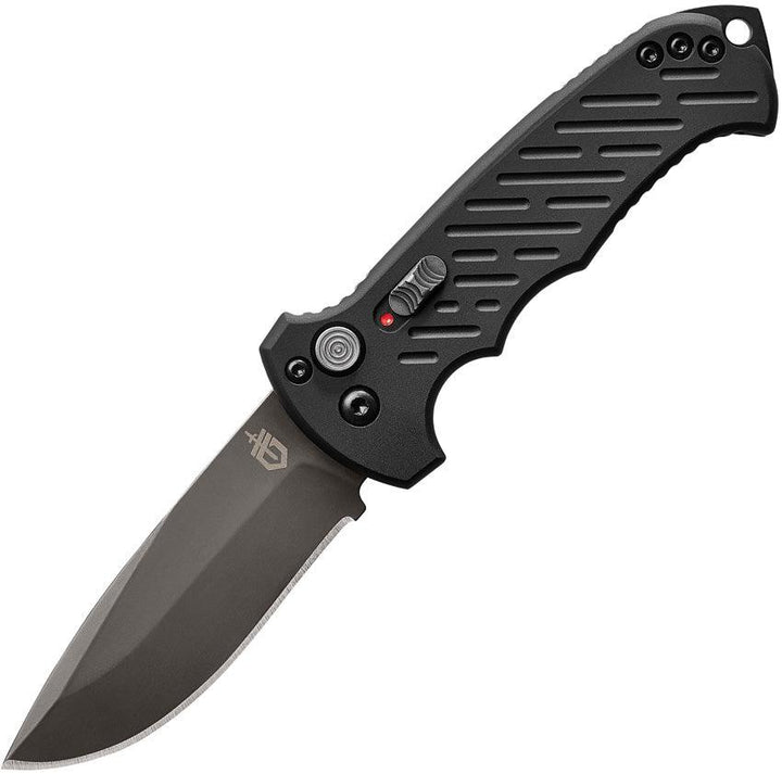 Gerber Auto 06 Button Lock Black Aluminum Oxide Coated Drop CPM S30V - Knives.mx