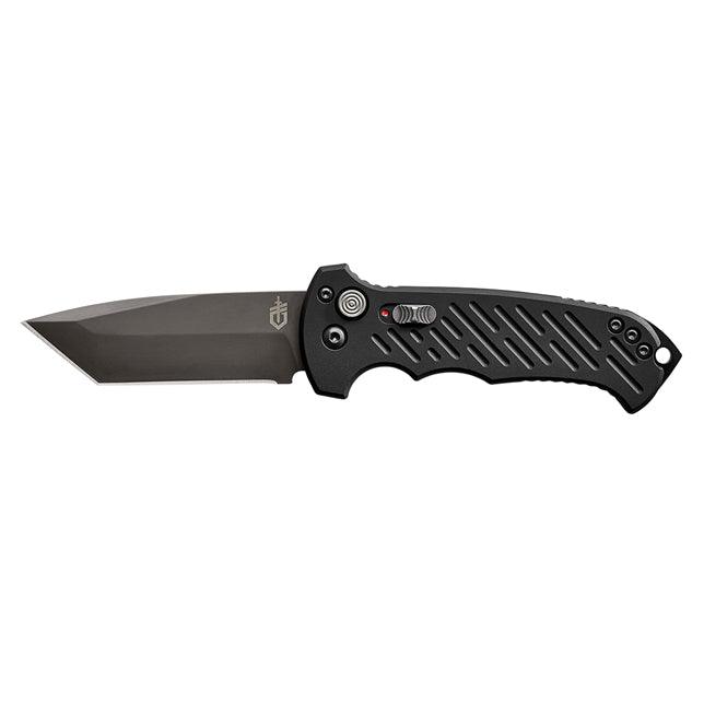 Gerber Auto 06 Button Lock Black Aluminum Oxide Coated Tanto CPM S30V - Knives.mx