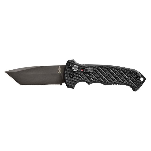 Gerber Auto 06 Button Lock Black G10 Oxide Coated Tanto CPM S30V - Knives.mx