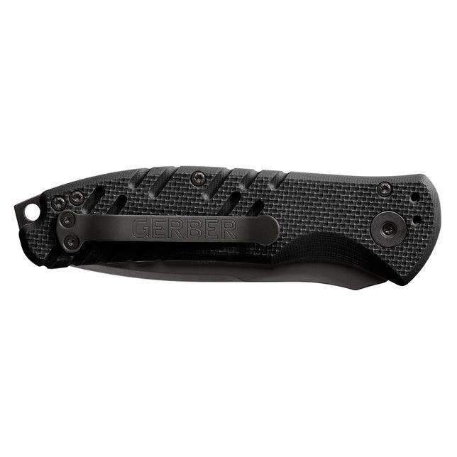 Gerber Auto Propel Plunge Lock Black G10 Oxide Coated Serrated Tanto 420HC - Knives.mx