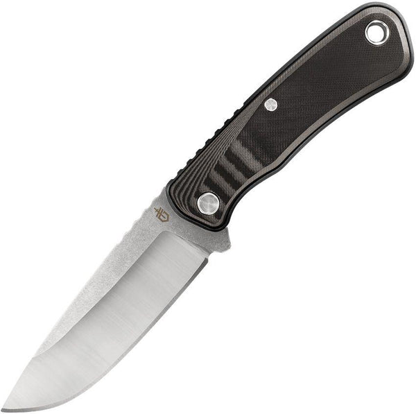 Gerber Downwind Black & Gray G10 Stonewash&Satin Drop Point 7Cr17MoV - Knives.mx