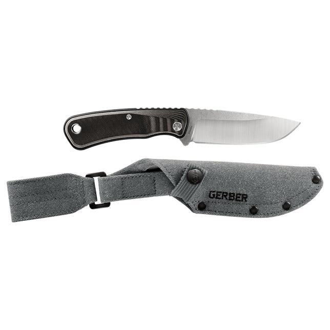 Gerber Downwind Black & Gray G10 Stonewash&Satin Drop Point 7Cr17MoV - Knives.mx