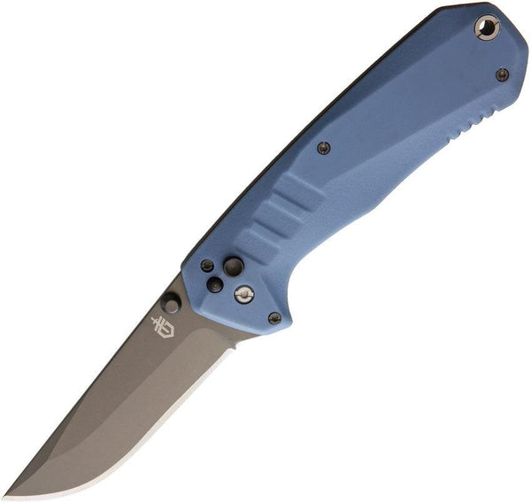 Gerber Haul Plunge Lock A/O Blue GRN Gray Coated 5Cr13MoV - Knives.mx