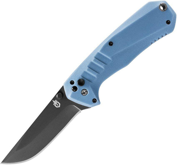 Gerber Haul Plunge Lock A/O Blue GRN Gray Coated 5Cr13MoV - Knives.mx