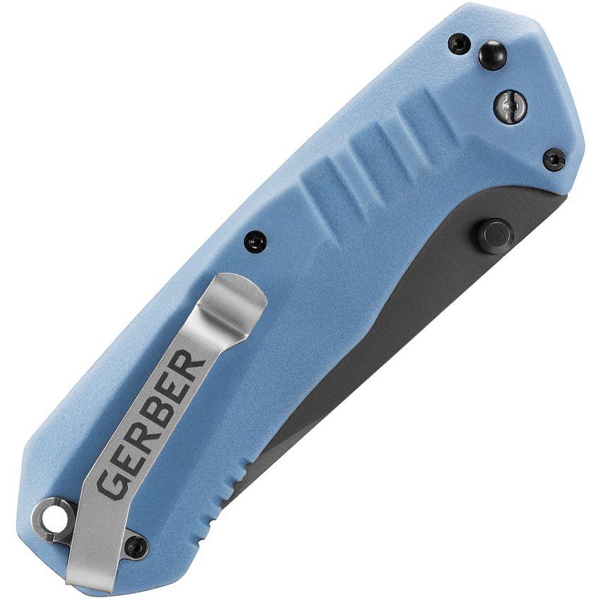 Gerber Haul Plunge Lock A/O Blue GRN Gray Coated 5Cr13MoV - Knives.mx