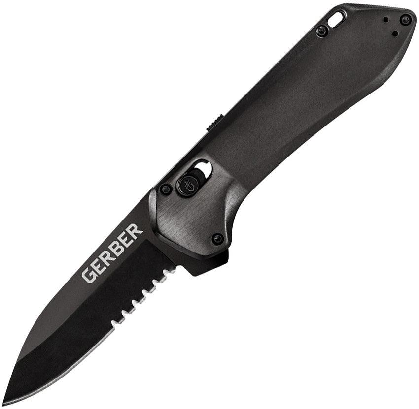 Gerber Highbrow Compact Pivot Lock A/O Black Onyx Aluminum Serrated 7Cr17MoV - Knives.mx