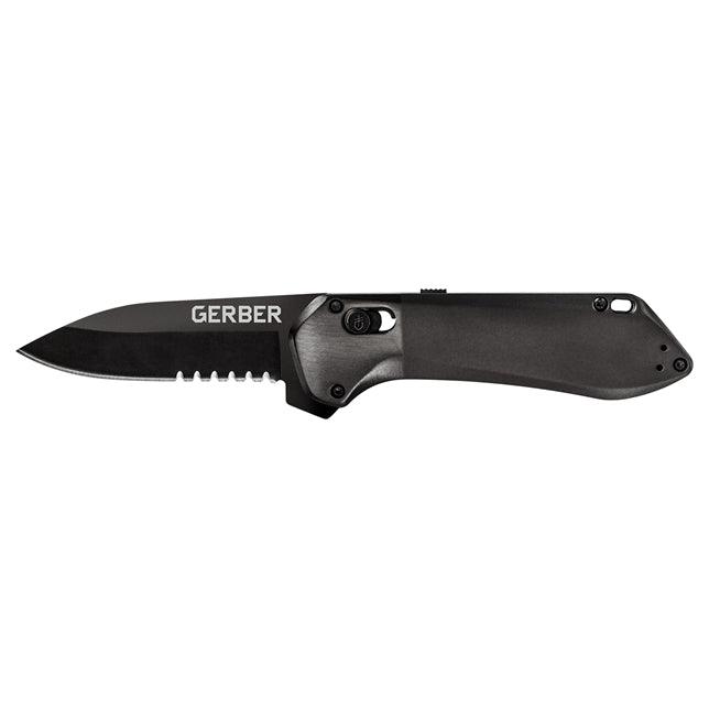 Gerber Highbrow Compact Pivot Lock A/O Black Onyx Aluminum Serrated 7Cr17MoV - Knives.mx