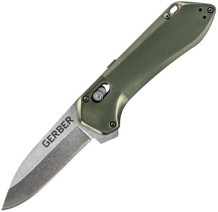 Gerber Highbrow Compact Pivot Lock A/O Green Aluminum Stonewash 7Cr17MoV - Knives.mx