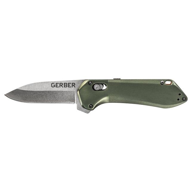 Gerber Highbrow Compact Pivot Lock A/O Green Aluminum Stonewash 7Cr17MoV - Knives.mx