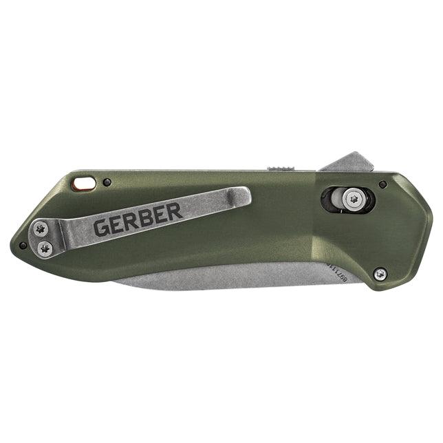 Gerber Highbrow Compact Pivot Lock A/O Green Aluminum Stonewash 7Cr17MoV - Knives.mx