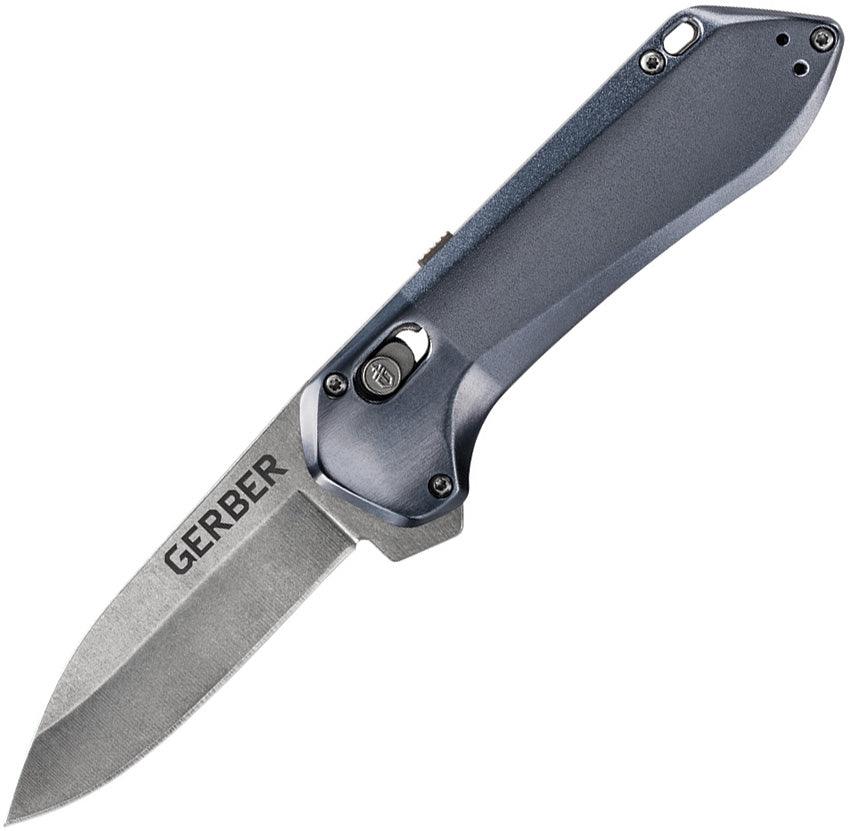 Gerber Highbrow Compact Pivot Lock A/O Urban Blue Aluminum Stonewash 7Cr17MoV - Knives.mx