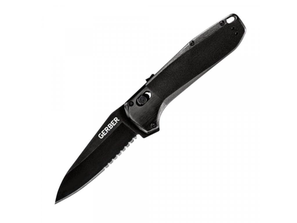 Gerber Highbrow Pivot Lock A/O Black Onyx Aluminum Coated Serrated 7Cr17MoV - Knives.mx