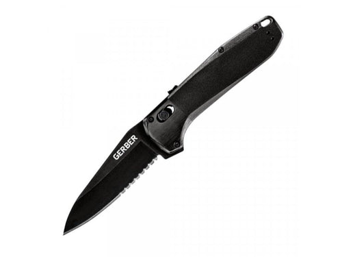 Gerber Highbrow Pivot Lock A/O Black Onyx Aluminum Coated Serrated 7Cr17MoV