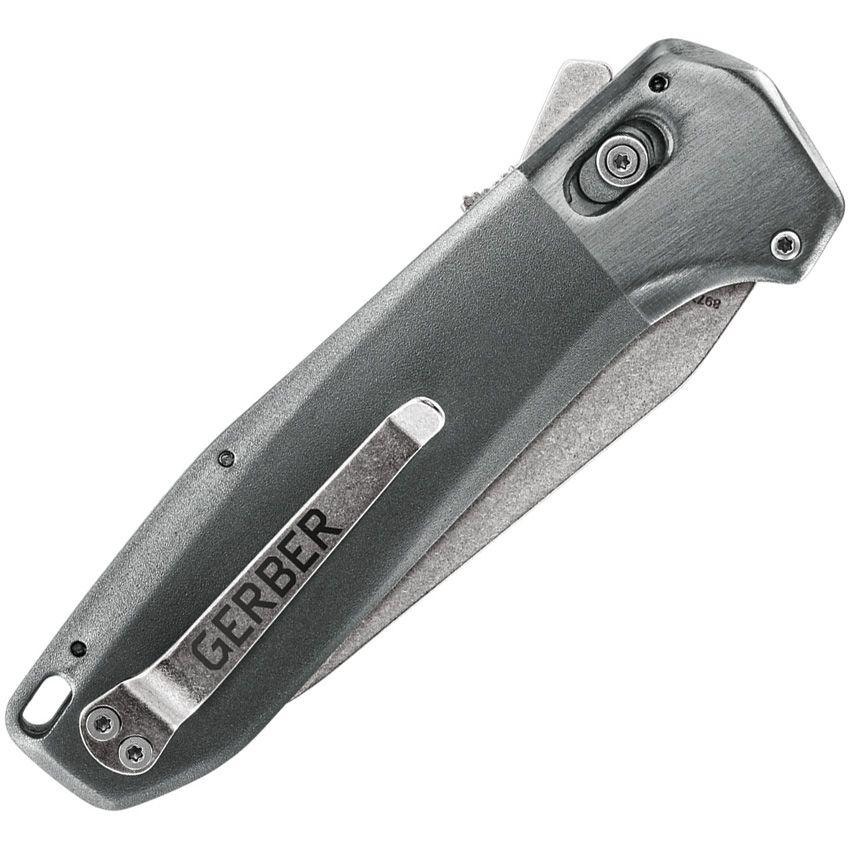 Gerber Highbrow Pivot Lock A/O Gray Aluminum Stonewash 7Cr17MoV - Knives.mx